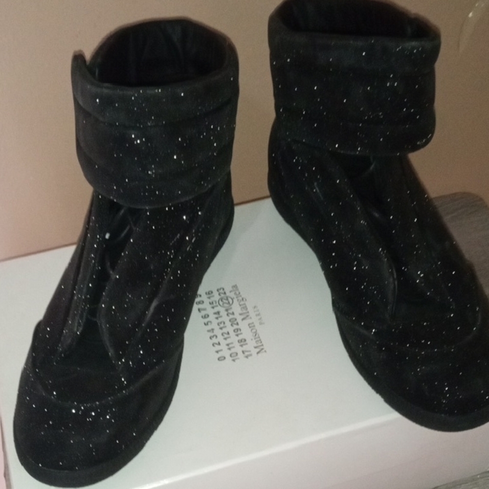 Maison Martin Margiela Black Sparkly Sneakers